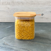 1 PIECES 700ML BAMBOO COVER SQUARE SUPPLIES STORAGE CONTAINERS  10.5x10cm